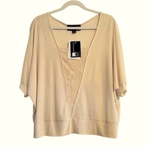 Antthony womens short sleeve, Lace Top Blouse NWT